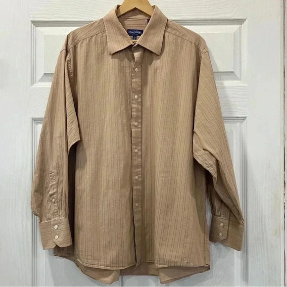 Sean John Mens 100% Cotton Tan Long Sleeve Button Up XXL - Picture 1 of 4